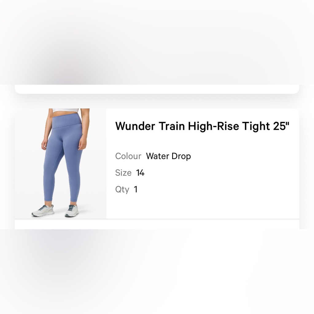 Lululemon Athletica Wunder Train High-Rise Tight 25" In Water Drop (Light Blue)